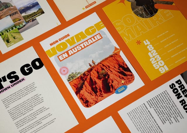 Guide de voyage Australie - mise en page éditoriale